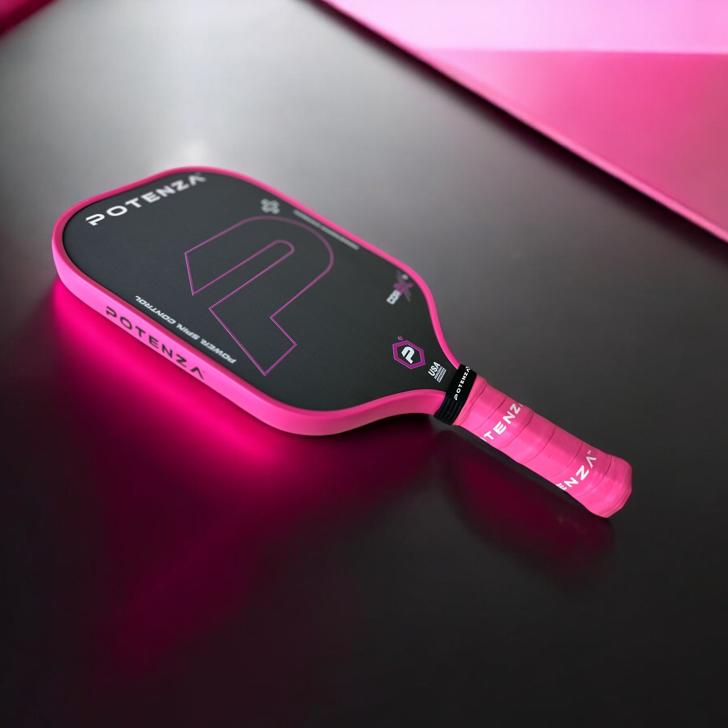 P+ PowerSpin Carbon COREx3 (Neon Pink, Elongated Face)