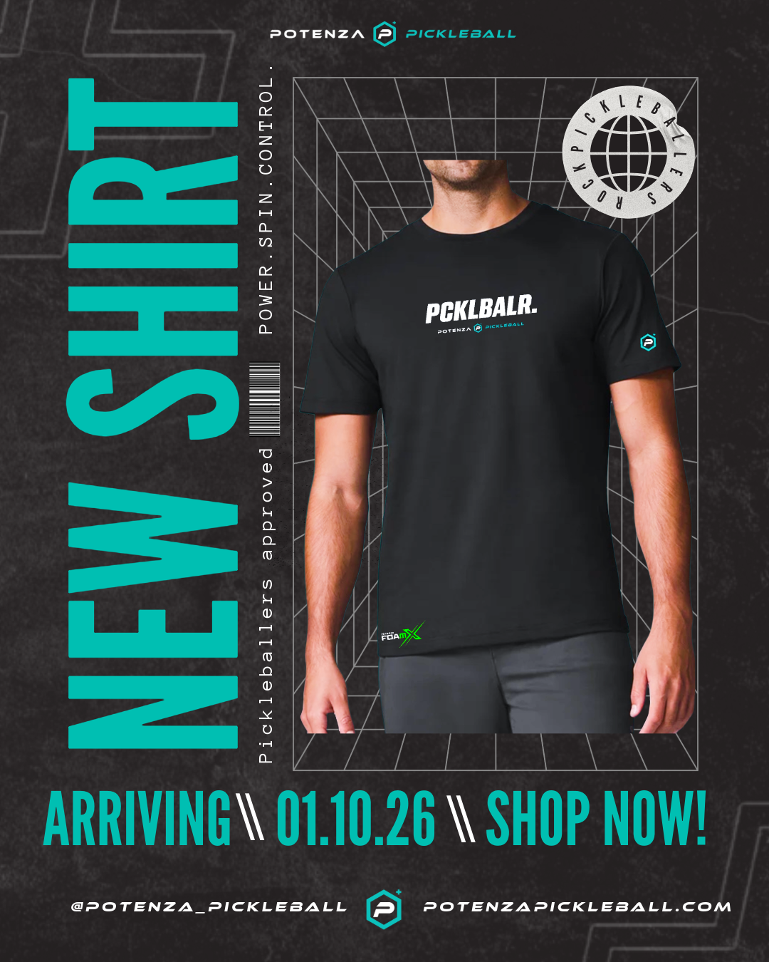 PICKLBALR. Performance Tee by Potenza.